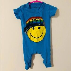 Lauren Moshi Blue Smiley Face Kids Bodysuit